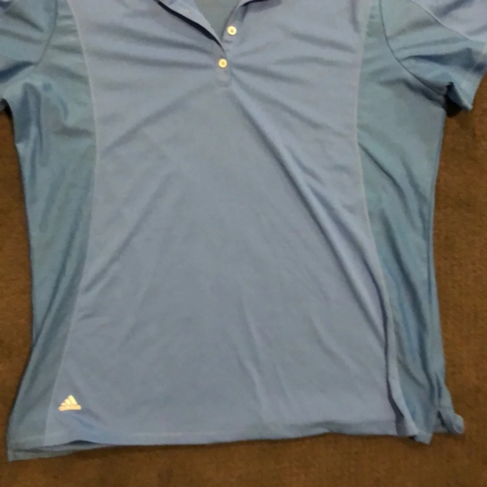 Light blue adidas XL kids golf polo shirt drifit - Picture 2 of 4